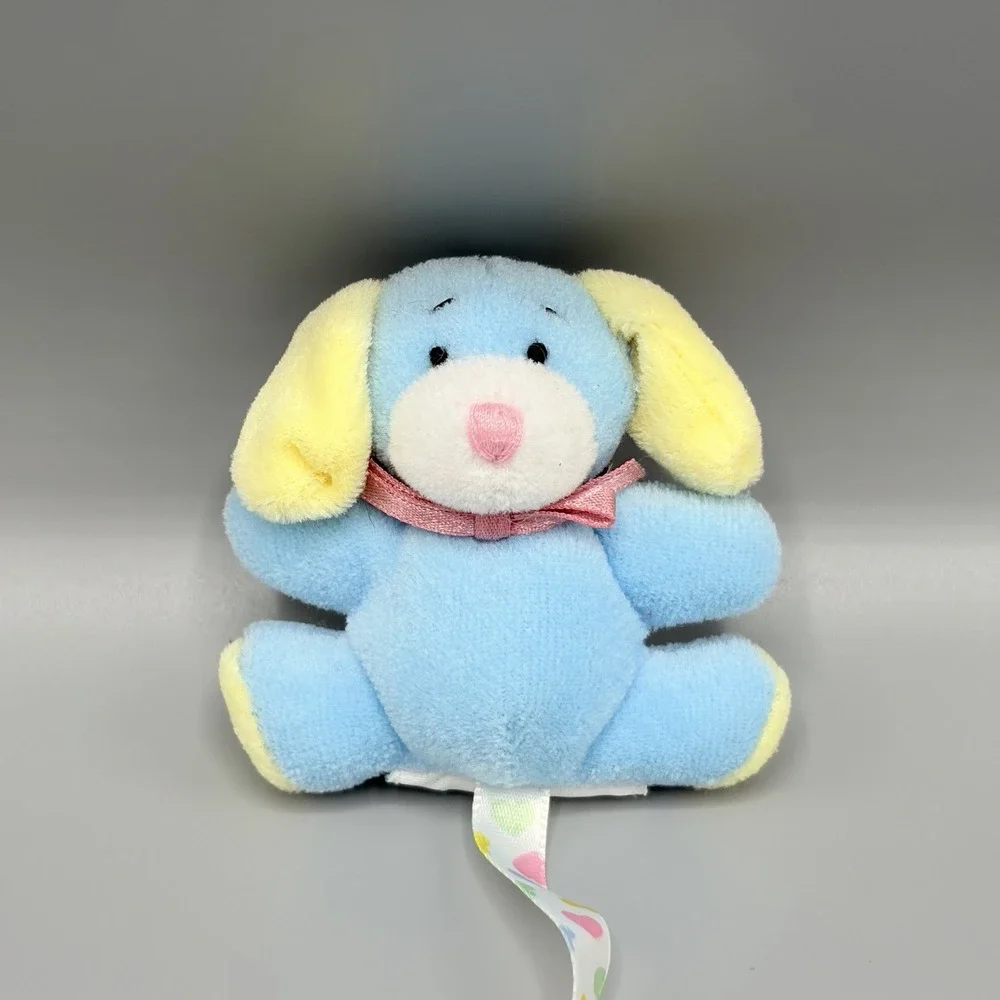 Vintage Baby Ganz Pacifier Pal Fastener Blue Yellow White Bear NEW